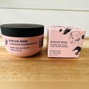 2 Crabtree & Evelyn CLEANSING BALM and Hydrating Glow face Moisturizer
